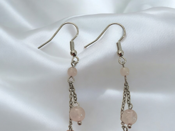 Boucles d'oreilles quartz rose